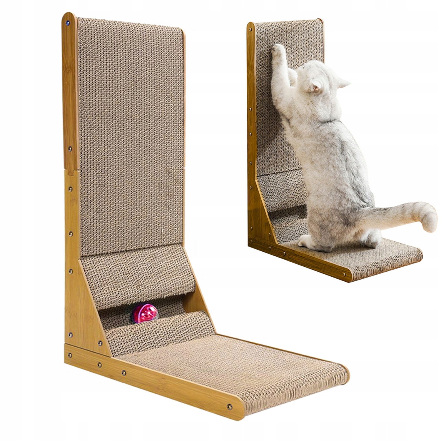 Škrabadlo pro kočky 2v1 ve tvaru L Podložka na škrábání, odolná proti opotřebení a neloupe se