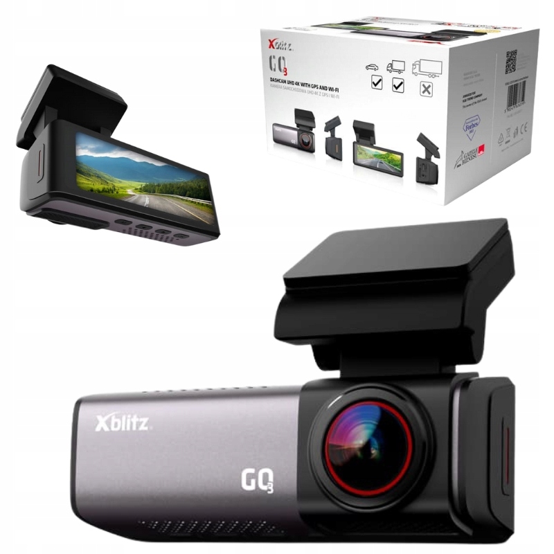 Xblitz Kamera Do Auta GO3 Uhd 4K S Gps A WiFi Nahrávanie V Slučke