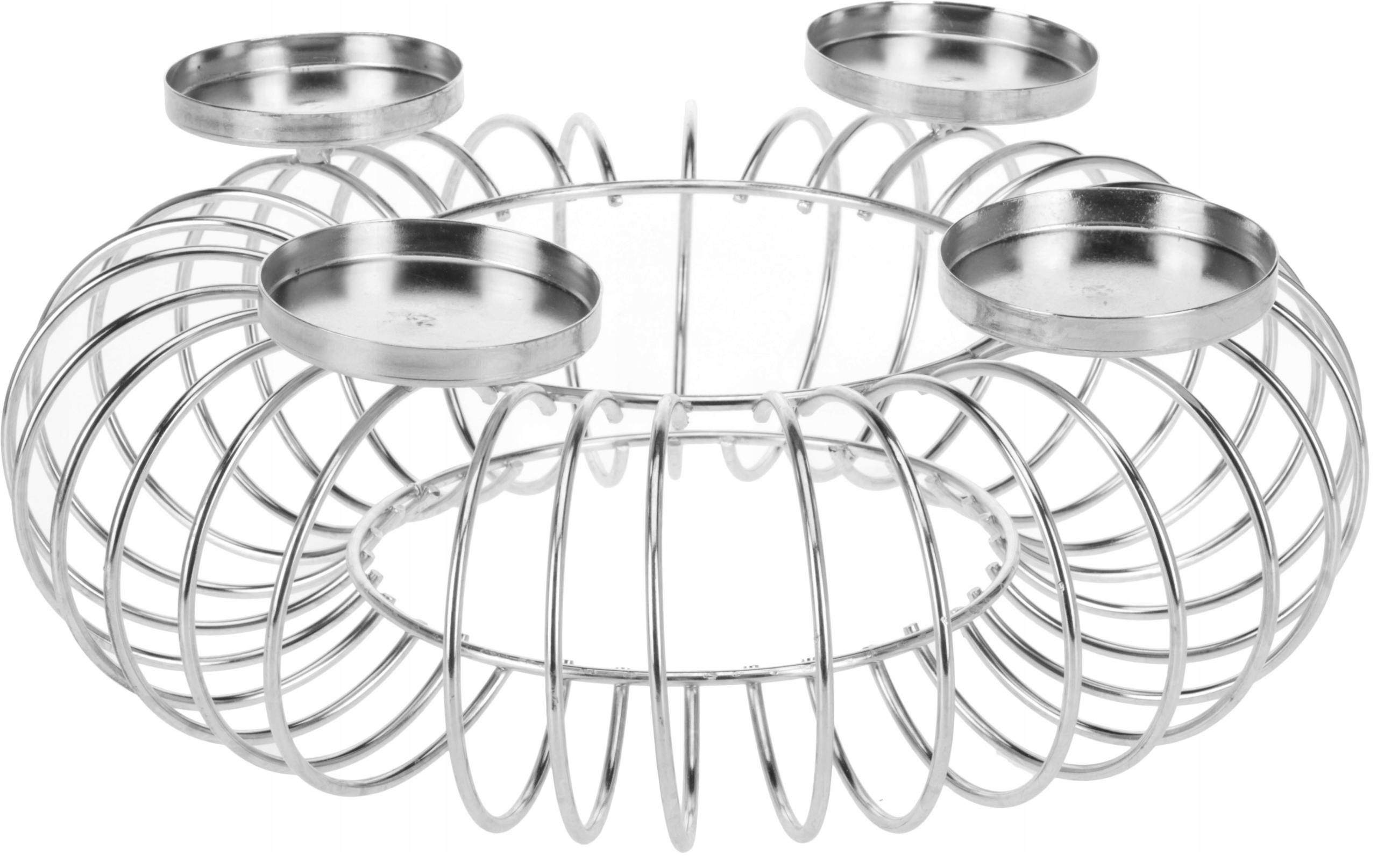 WSPANIAŁY METALOWY SREBRNY ŚWIECZNIK