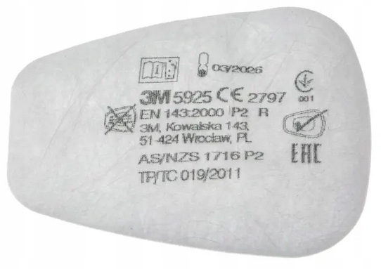 

Filtry Przeciwpyłowe FFP2 Do Masek 3M 5925 (2szt)