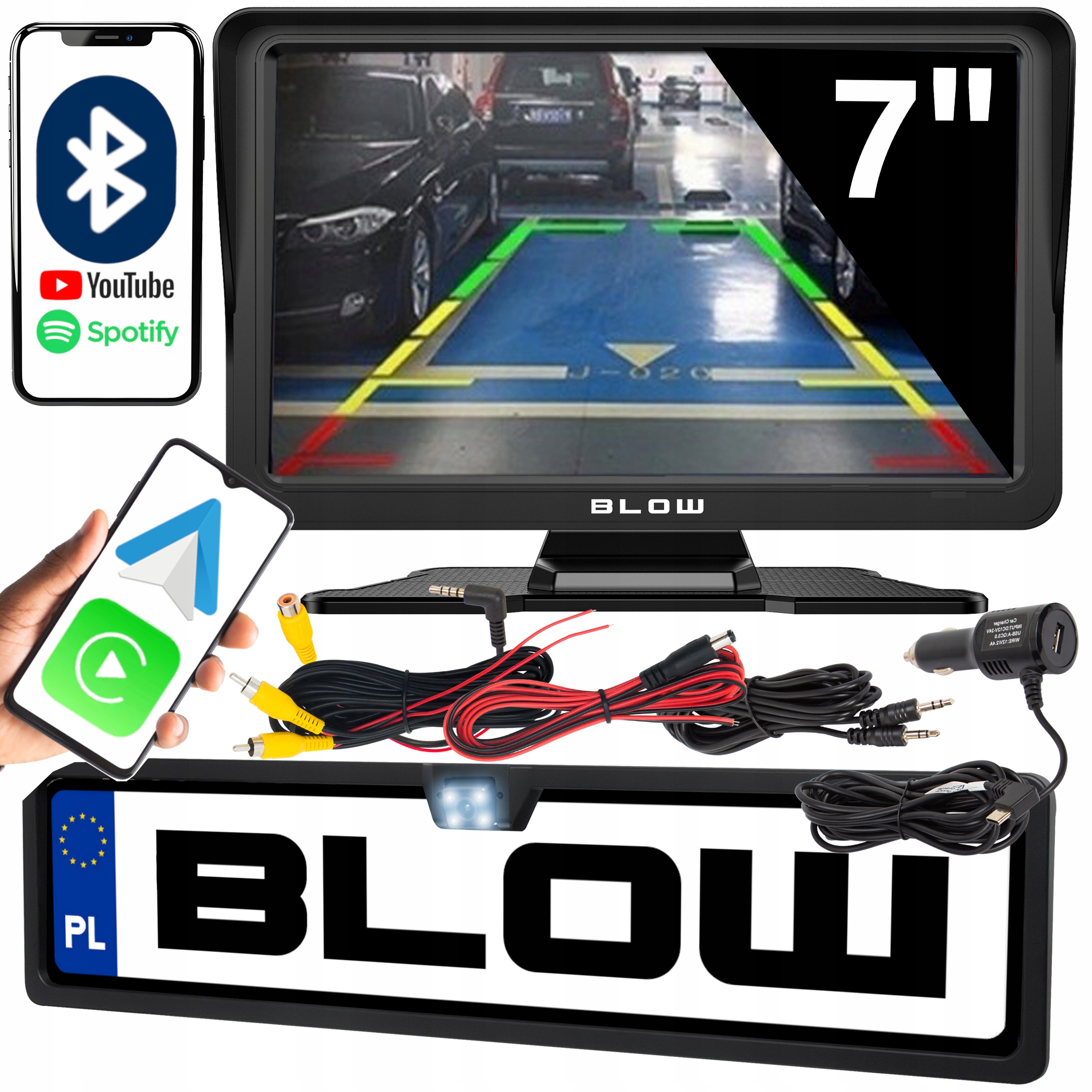 Multimediálna Bezdrôtová Stanica Carplay 7" Wifi Cúvacia Kamera Sada