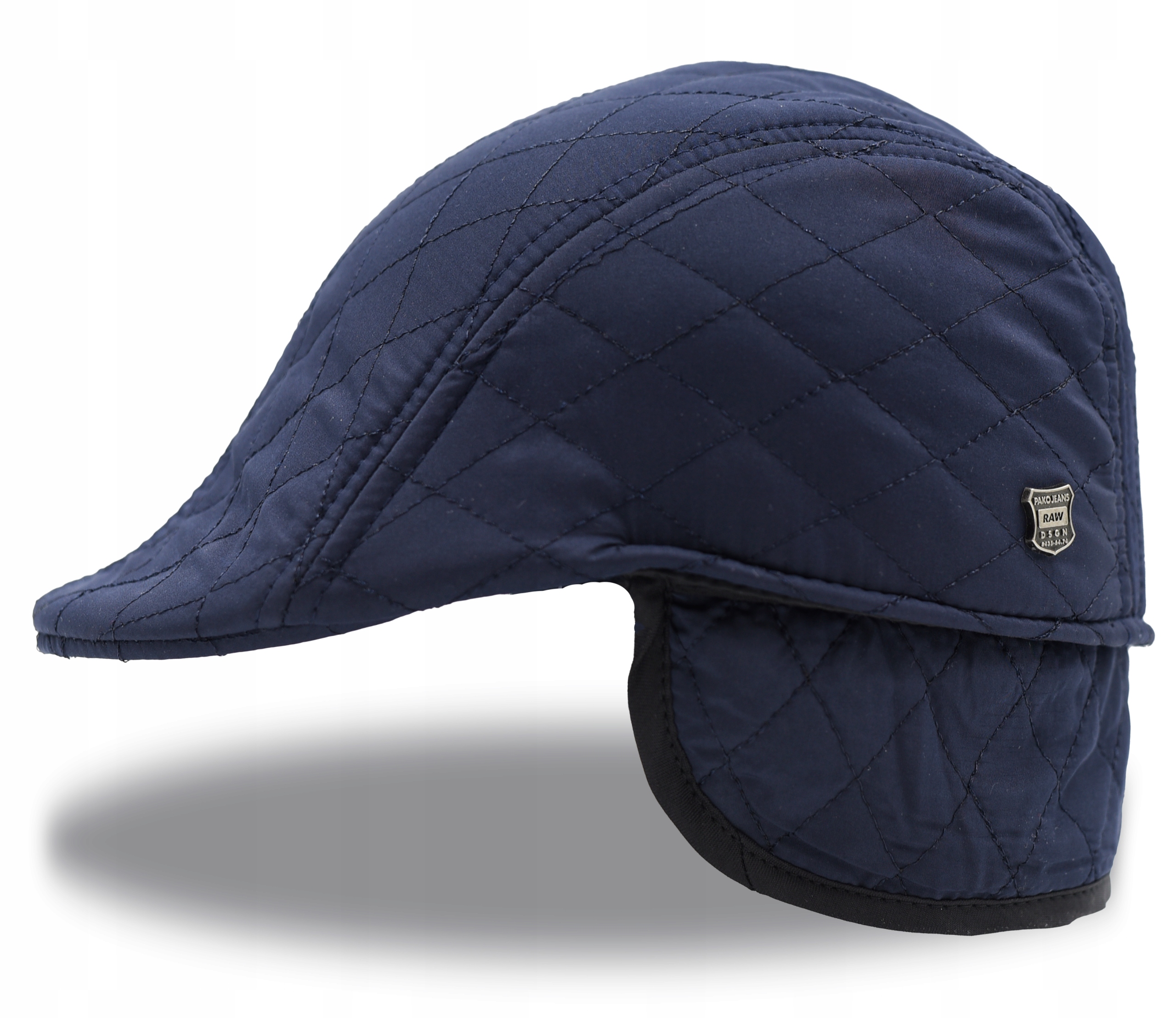 

Kaszkiet męski ocieplany pikowany nauszniki granat