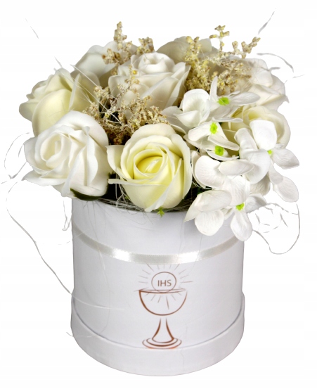 

Flower Box Komunia Bukiet Pamiątka Mydlane