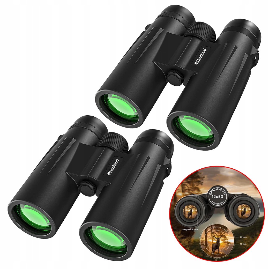 Turistický Dalekohled 12X50 Hd S Příslušenstvím A Stativem BAK-4 2KS, Voděodolný