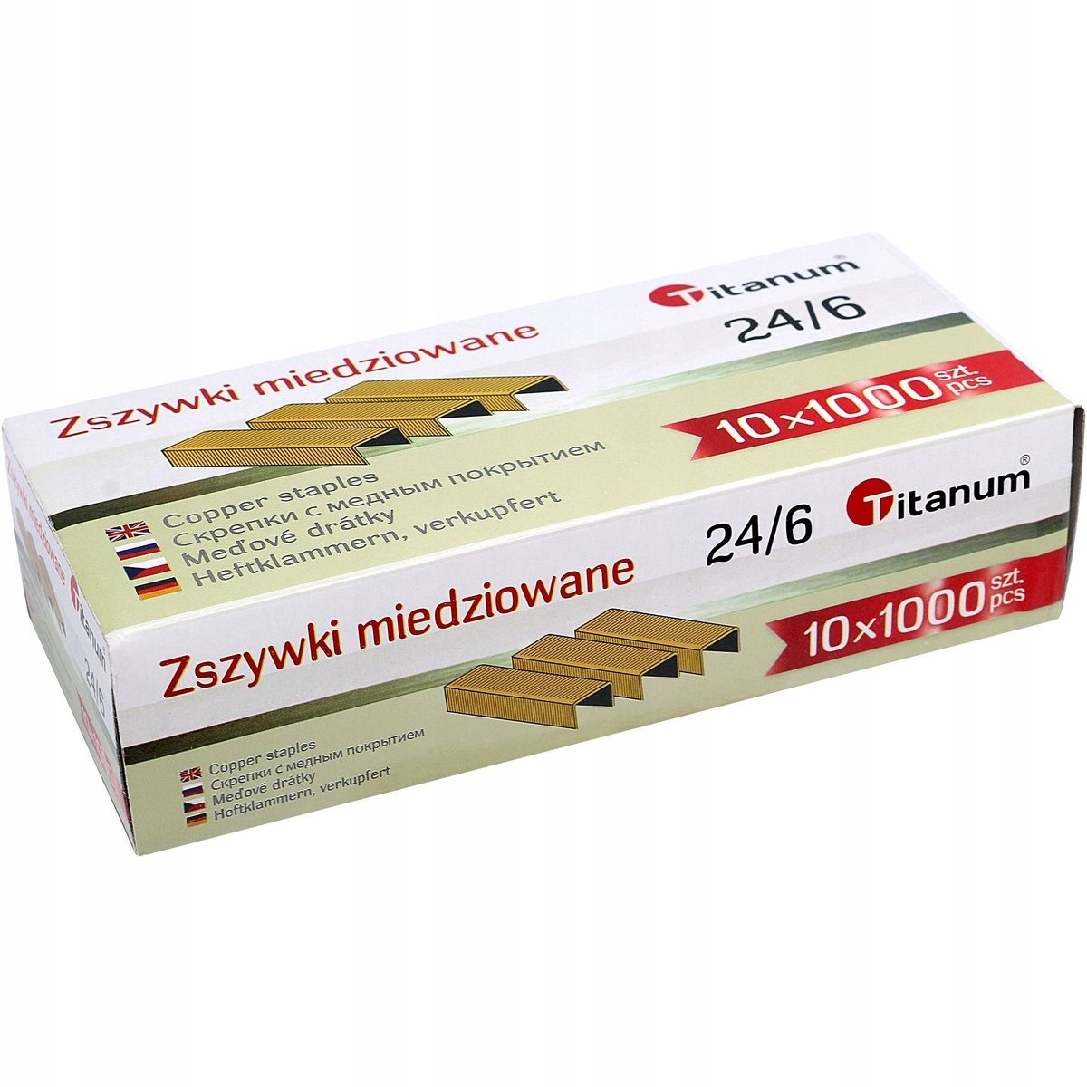 

Zszywki Titanum 24/6, 1000 szt. miedziowane (308