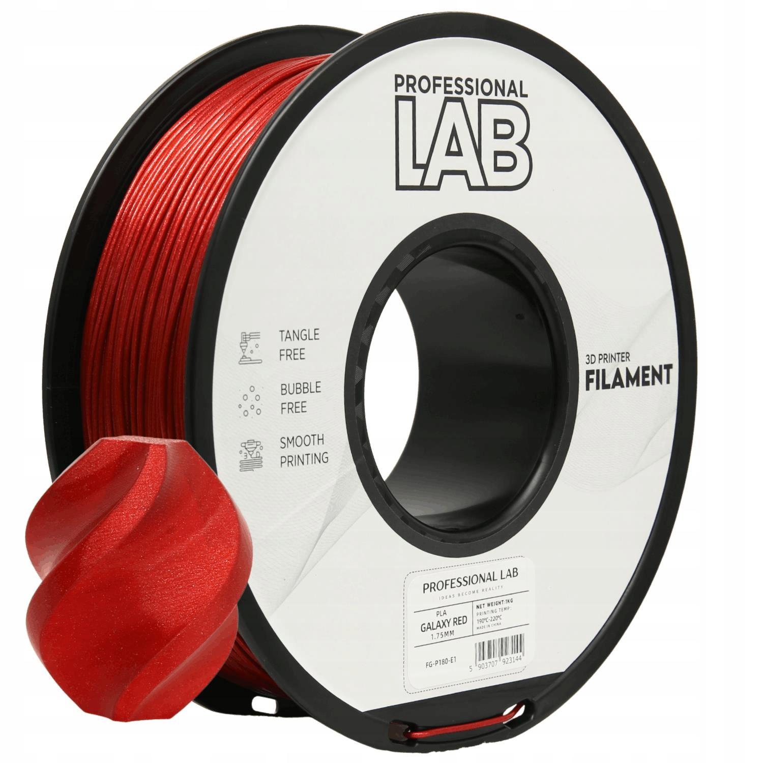 2 x Filament Prof. Lab Pla Galaxy Red Czerwony 1,75mm 1kg