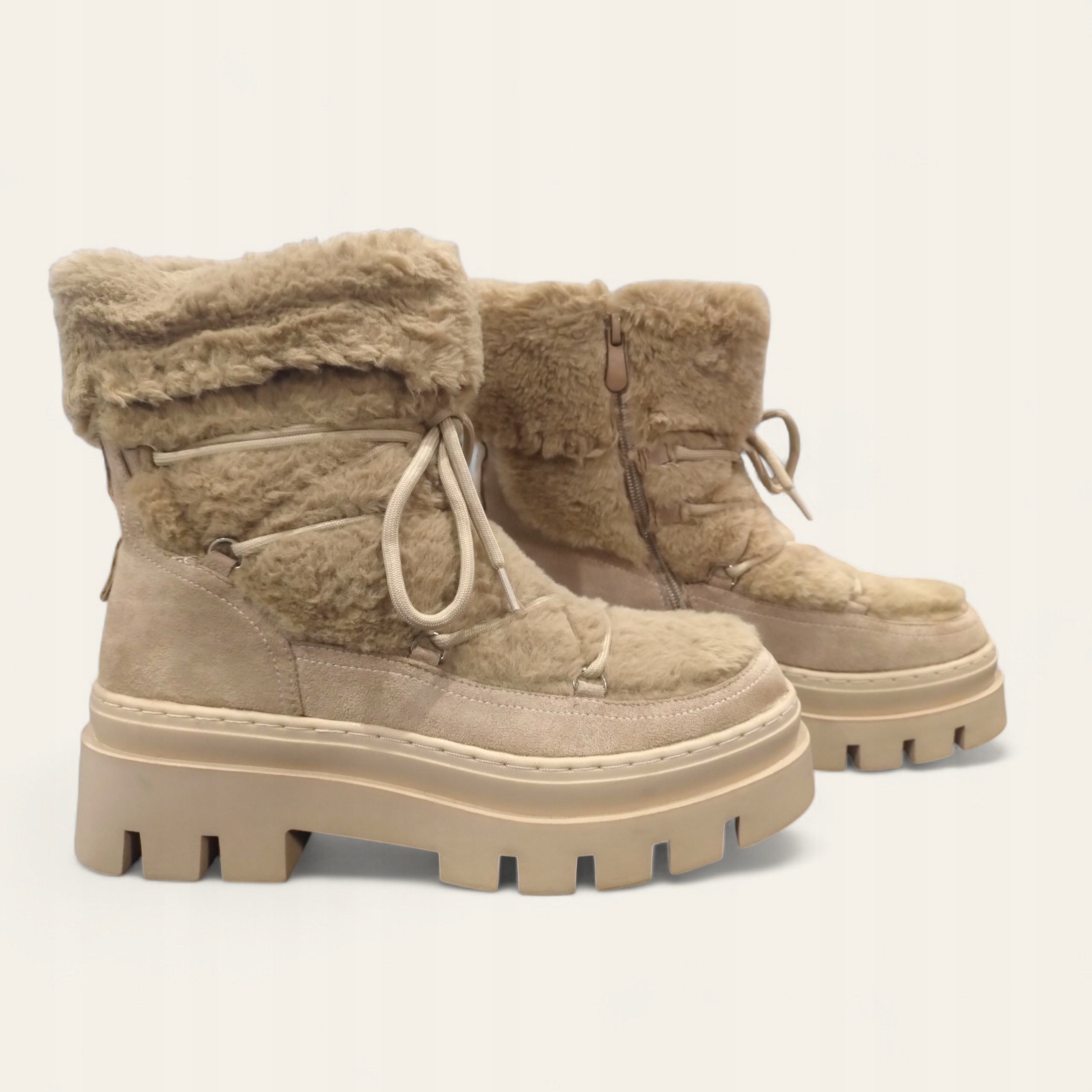 Sněhule béžové s vázáním 40 béžové