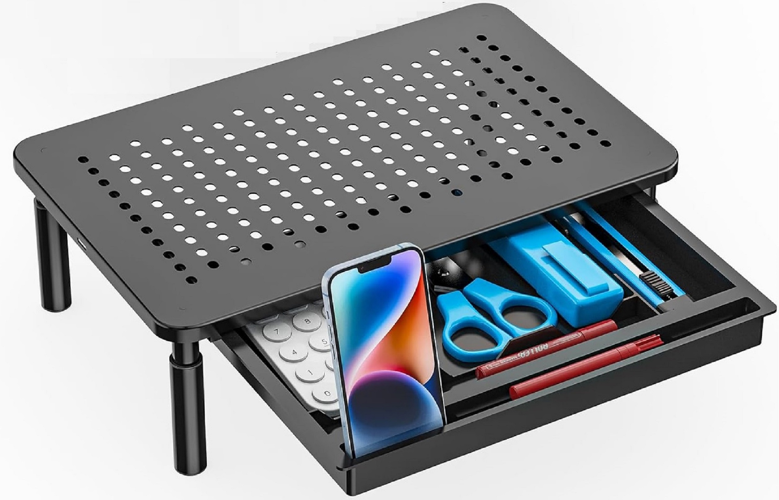 PODSTAWKA POD MONITOR DRUKARKE LAPTOPA Z SZUFLADĄ