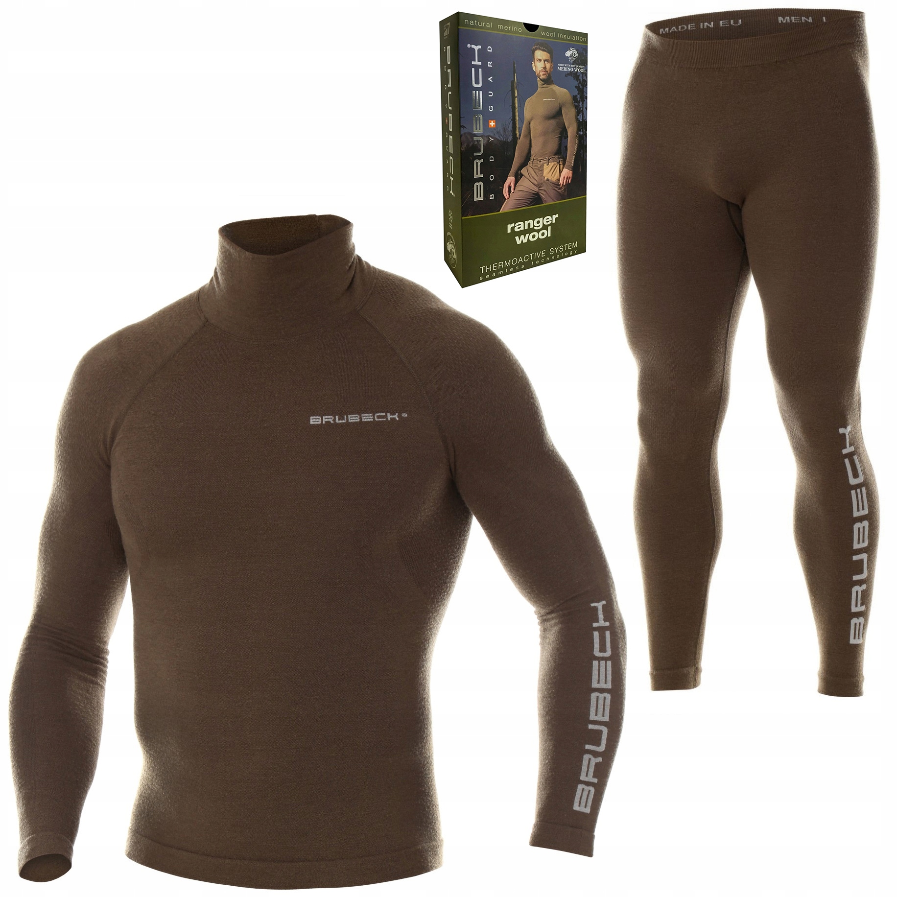 Termoaktivní vlněné spodní prádlo Brubeck Ranger Merino Lovecký komplet XXL