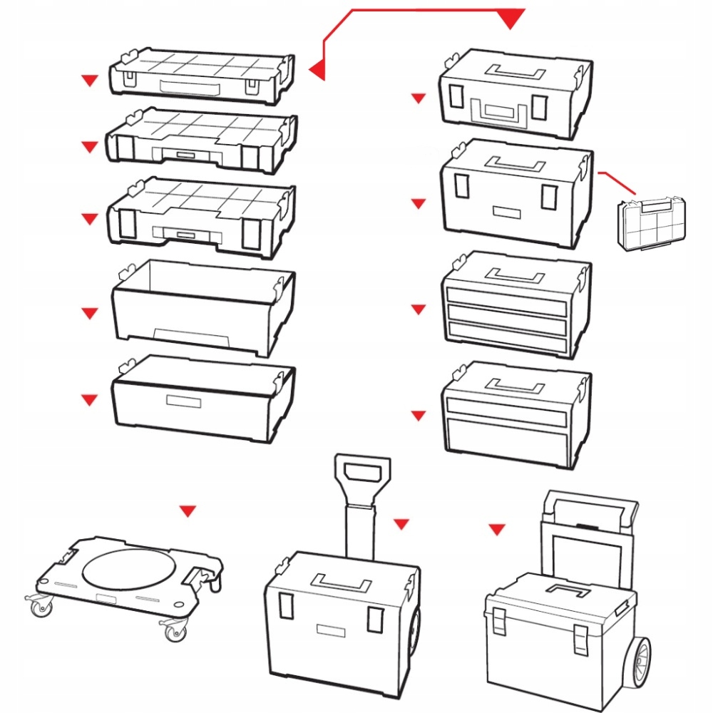 Organizer 45x36x8cm 8 pojemników Qbrick System PRO 200 ORGQPRO200CZAPG013 Rodzaj skrzynka do przenoszenia