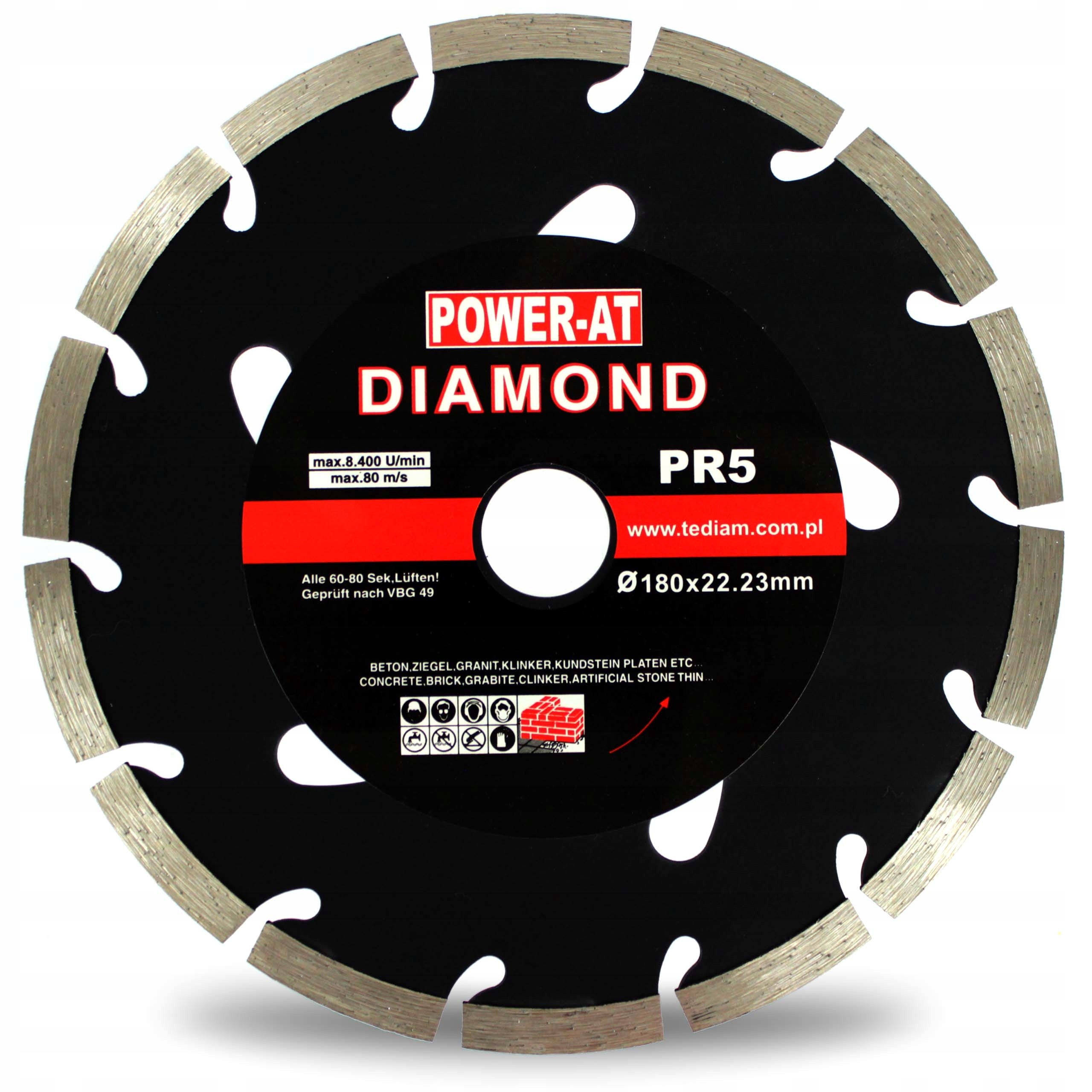 

Tarcza Diamentowa 180 x 22,2 Power-at