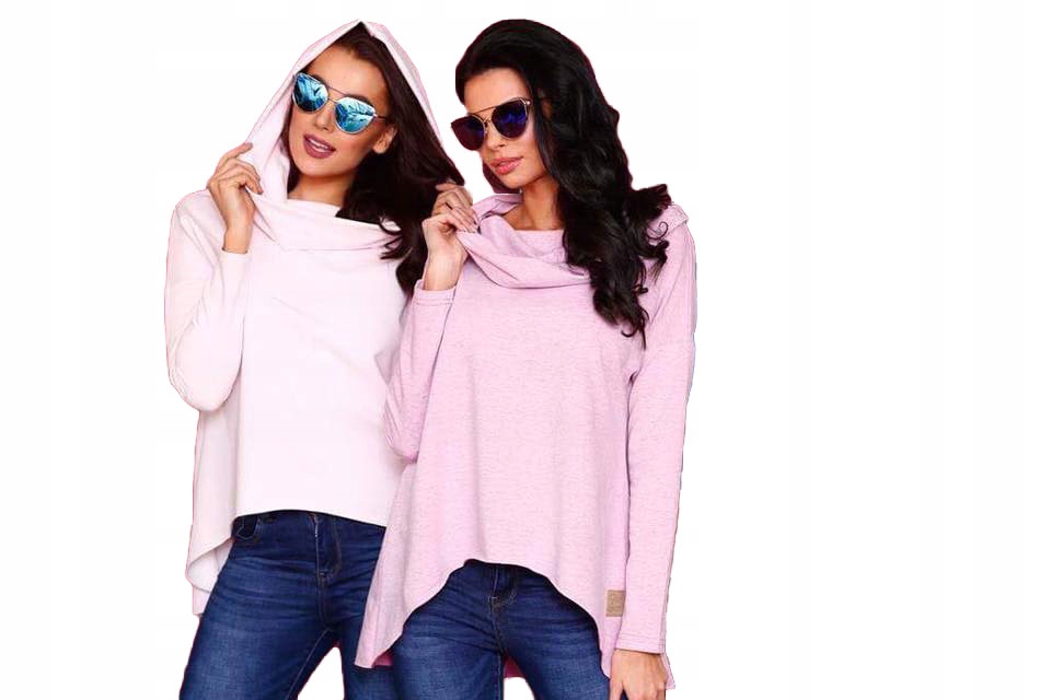 

Asymetryczna Tunika Bluza Sukienka Komin Kaptur L