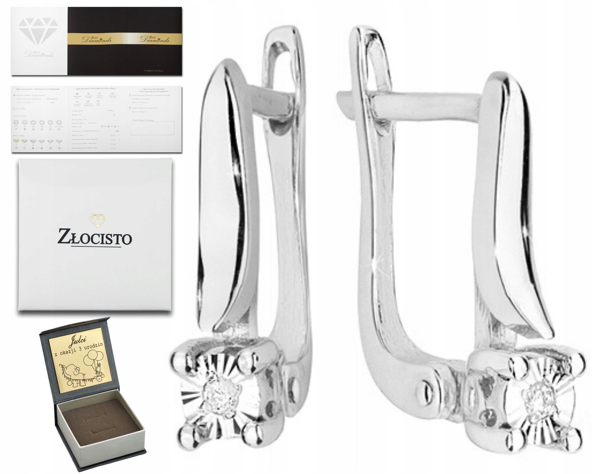 Náušnice Z Bílého Zlata S Brilianty 585, Závěsné