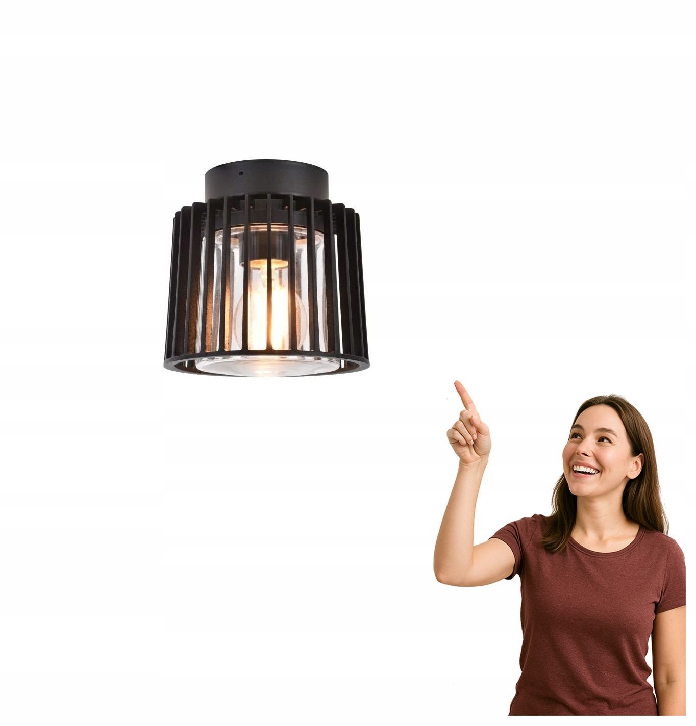 Vonkajšia stropná lampa Shyne čierna Lutec