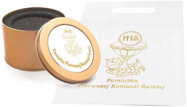 Pudełko opakowanie na zegarek Komunijny zestaw 2w1