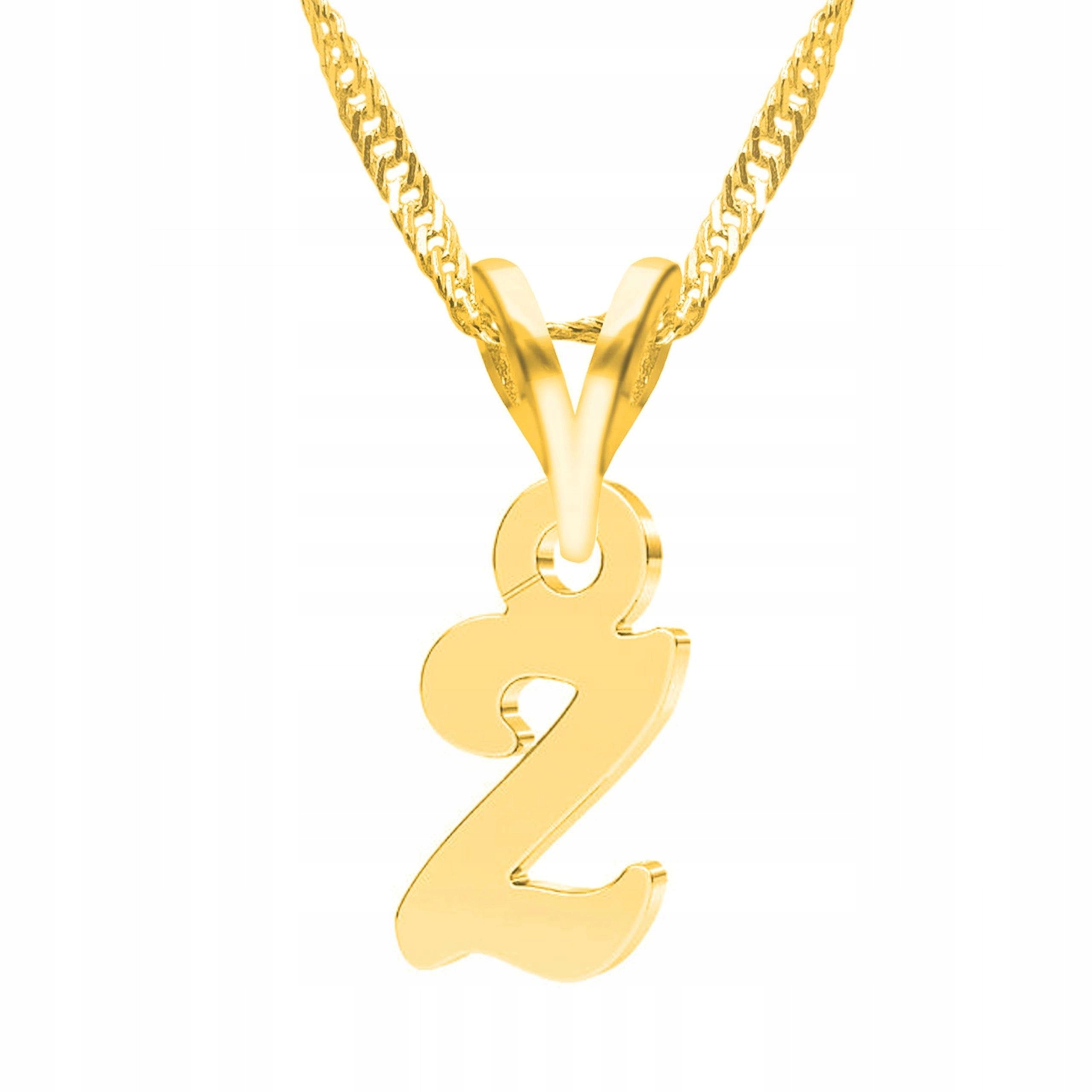 Zlatý náhrdelník s písmenkem Iniciál Znak Písmeno Iniciál Letter S Stříbro 925
