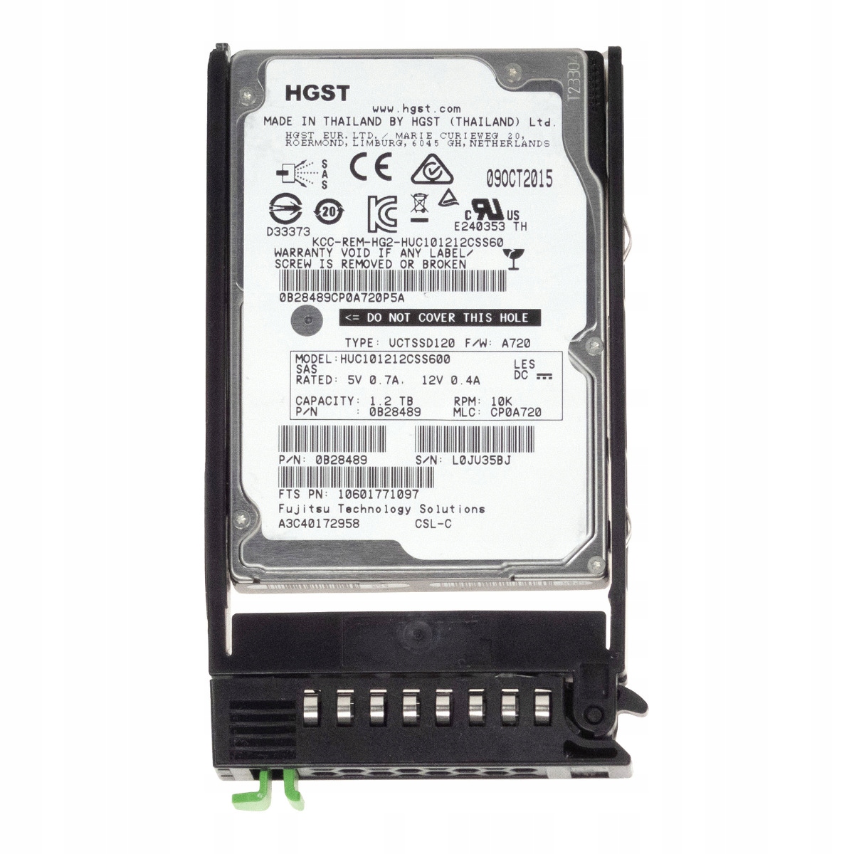 Fujitsu A3C40172958 1.2TB SAS-2 10K 64MB 2.5" HUC101212CSS600 1.2TB Sas 2.5" Hdd, 10 000 ot./min