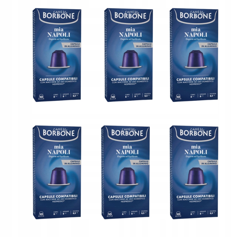 Levně Kapsle pro Nespresso Caffè Borbone Mia Napoli Sada 6 x 10 ks