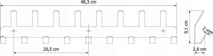 Wieszak na klucze torebki 17 haczyków loft Marka inna