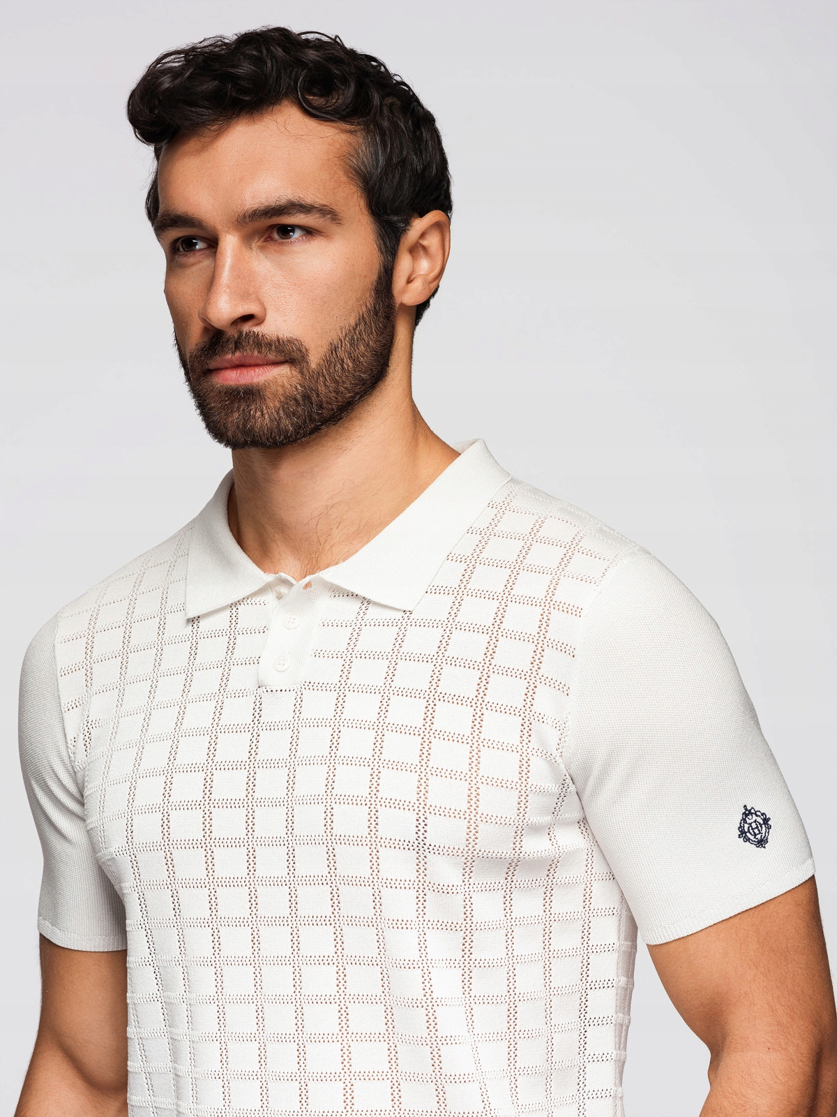 Elegantní pánská polokošile bílá z viskózy V1 OM-POSS-0168 S