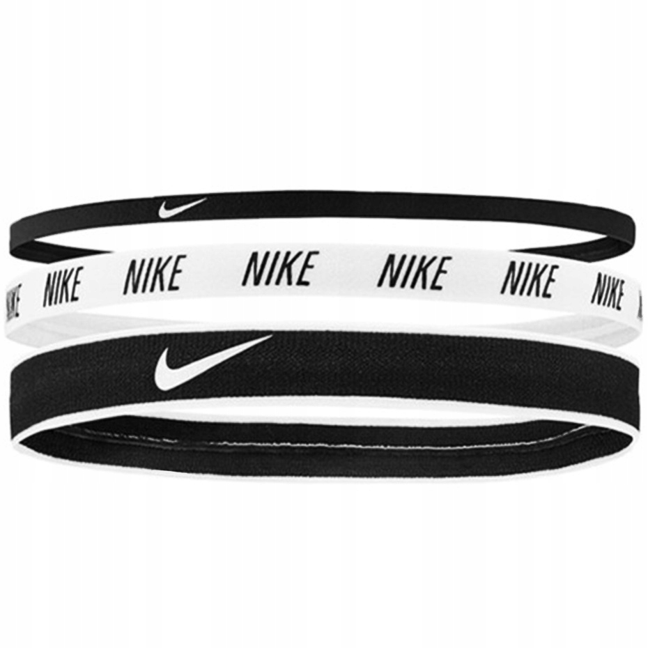 Pásky na vlasy Nike Mixed Width Headbands 3 ks černobílé N0002548930O