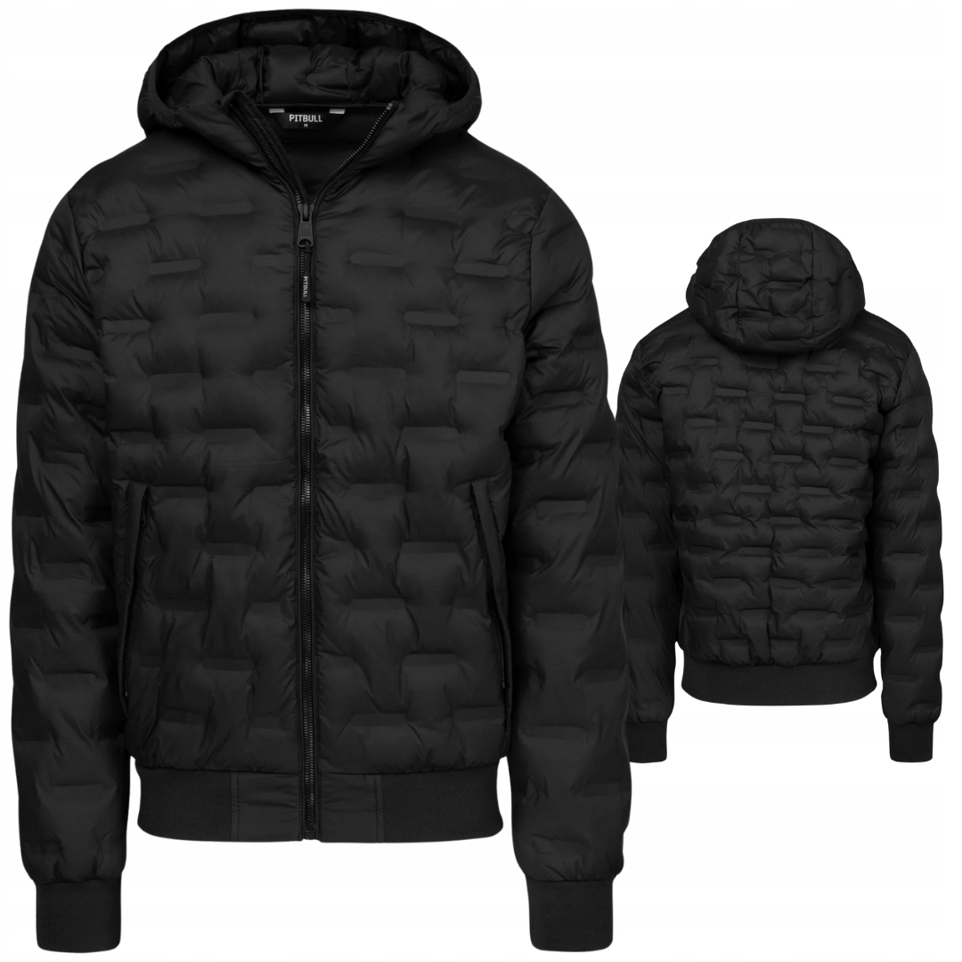 Pánská Zimní Bunda Pitbull West Coast S S Kapucí Fisk Černá S