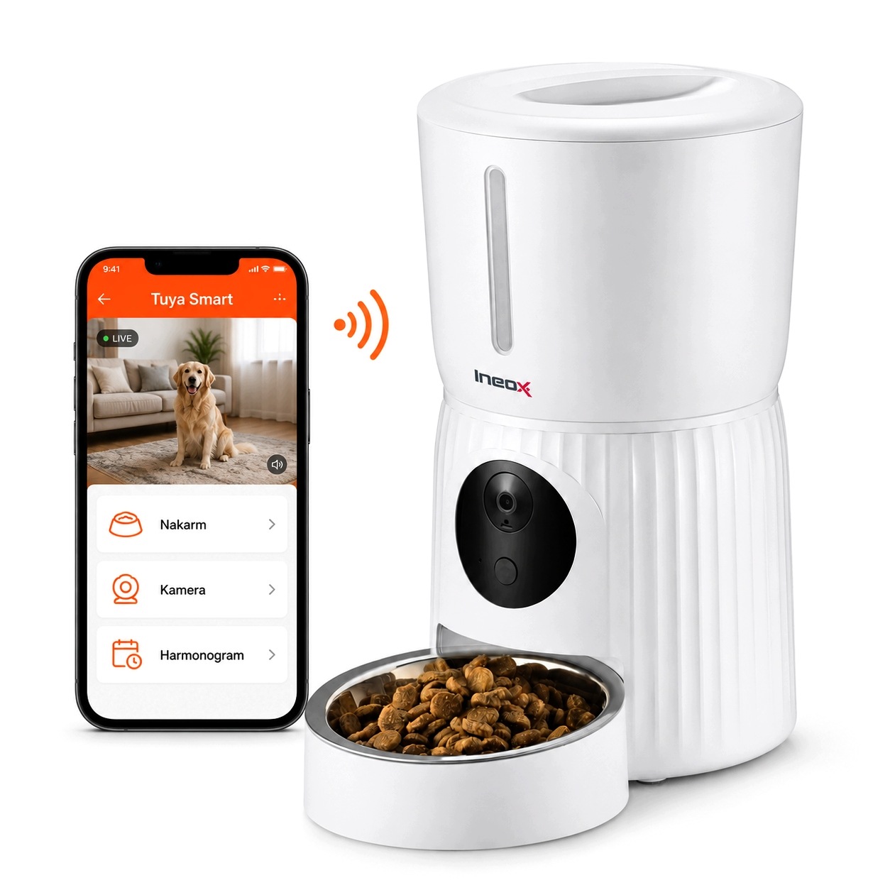 Automatické krmítko Pro Kočky Psa s WiFi kamerou Tuya Harmonogram krmení