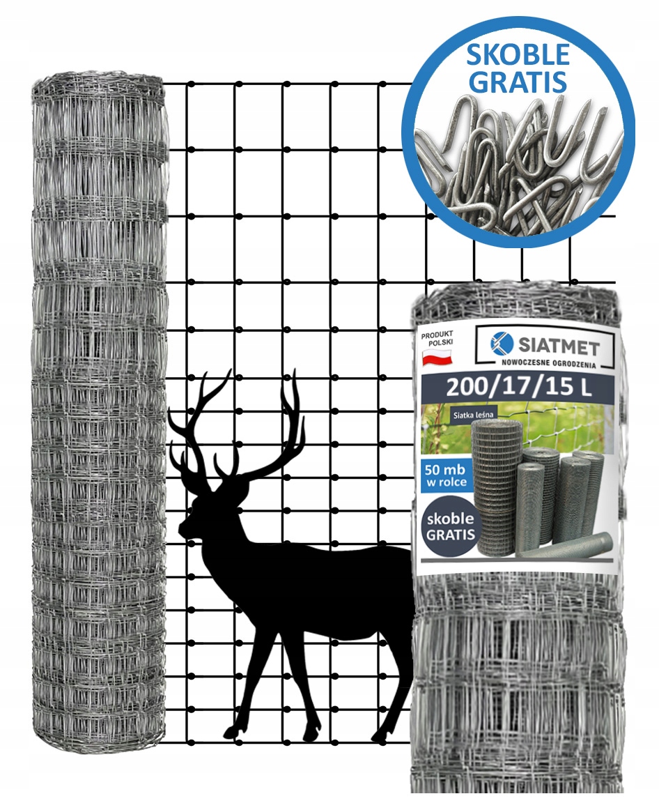 Siatka ogrodzeniowa leśna 200/17/15 L 50 m