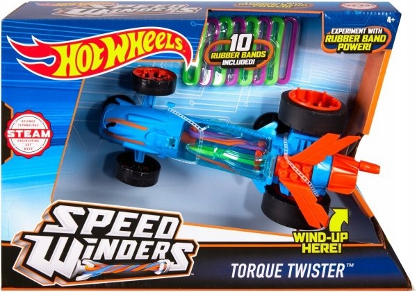 HOT WHEELS NAKRĘCIAKI WYŚCIGÓWKI NA GUMKI NIEBIESK Wiek dziecka 3 lata +