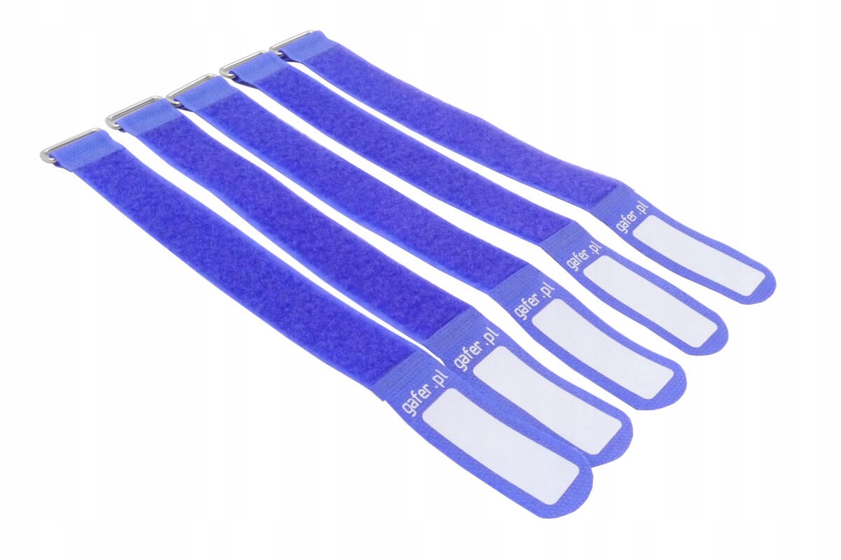 260x25 rzep opaska kablowa niebieska gafer.pl zestaw 5 sztuk