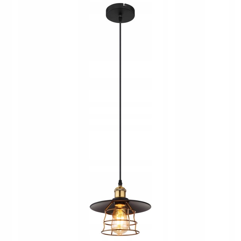 Závěsná lampa Viejo industriální černá matná a měď Globo Lighting