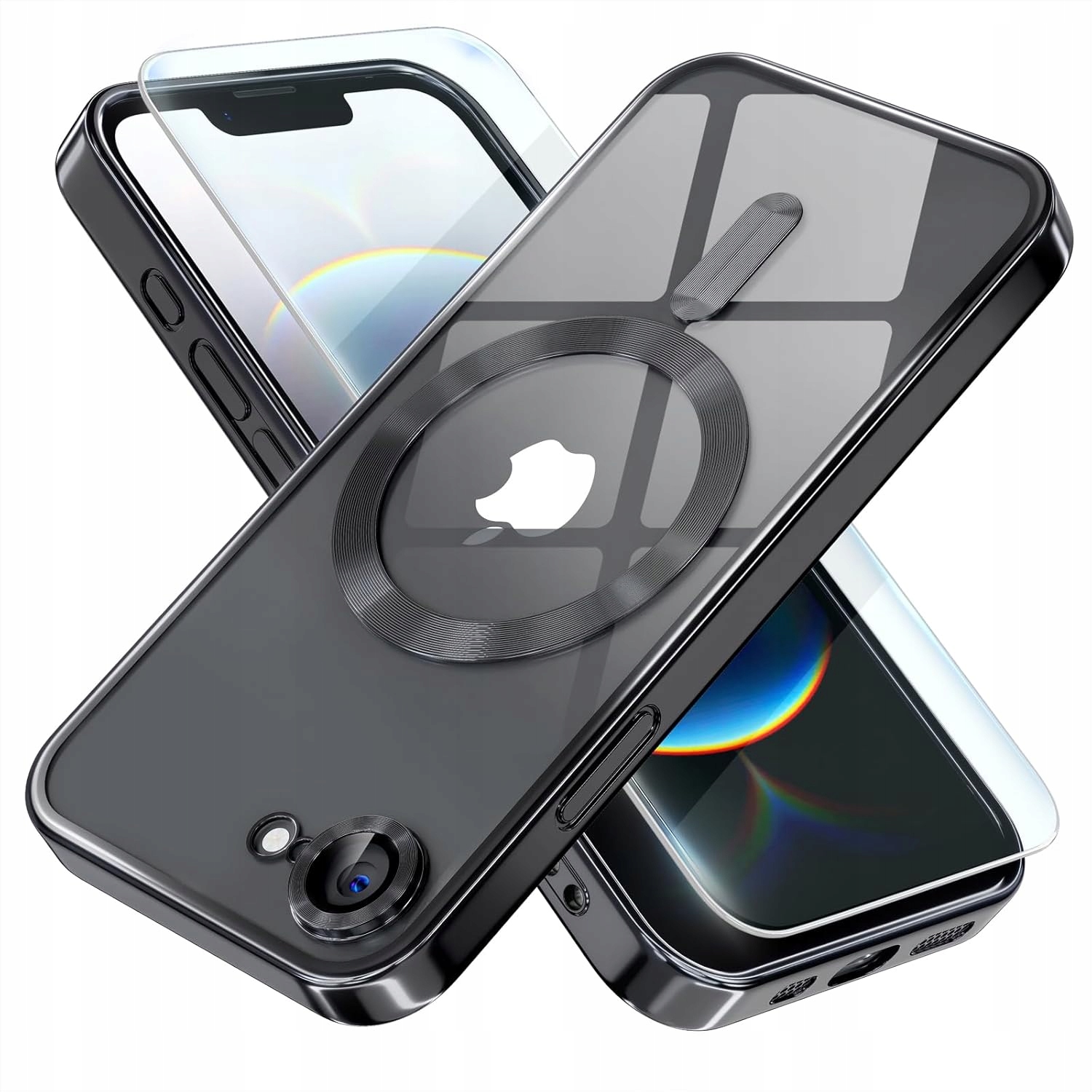 Etui do iPhone 16E 17E Wzmacniane 360° do MagSafe Case 2szt Szkło