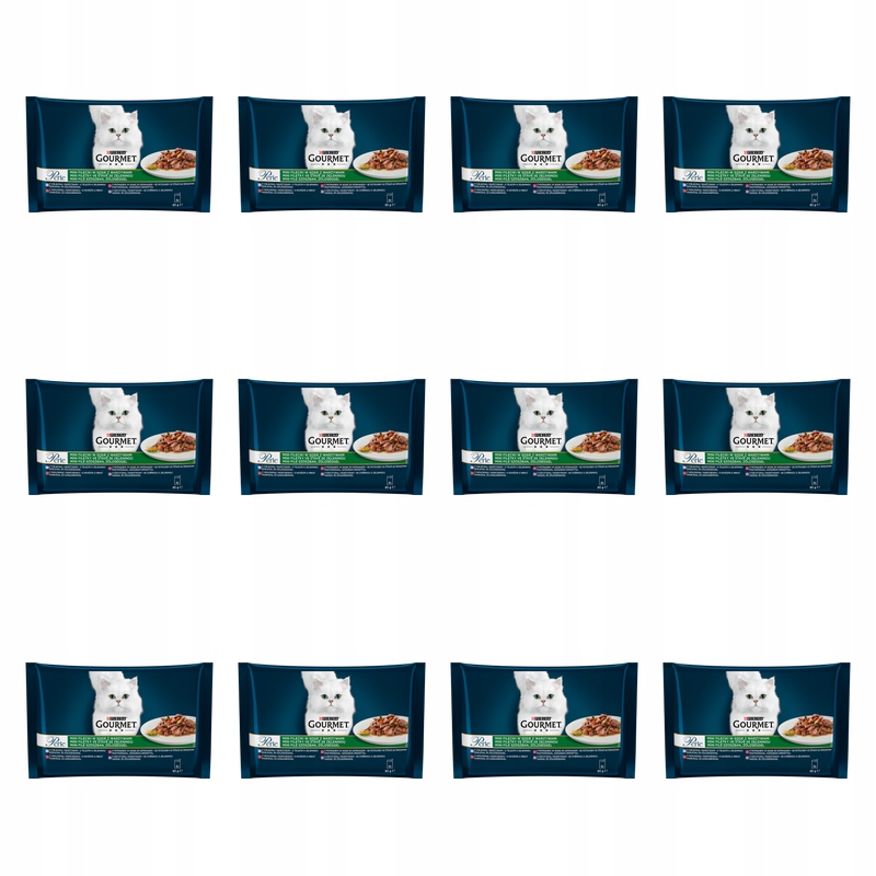 Gourmet Perle Telecí maso, Hovězí maso, Zvěřina, Pstruh se zeleninou 4x85g X12