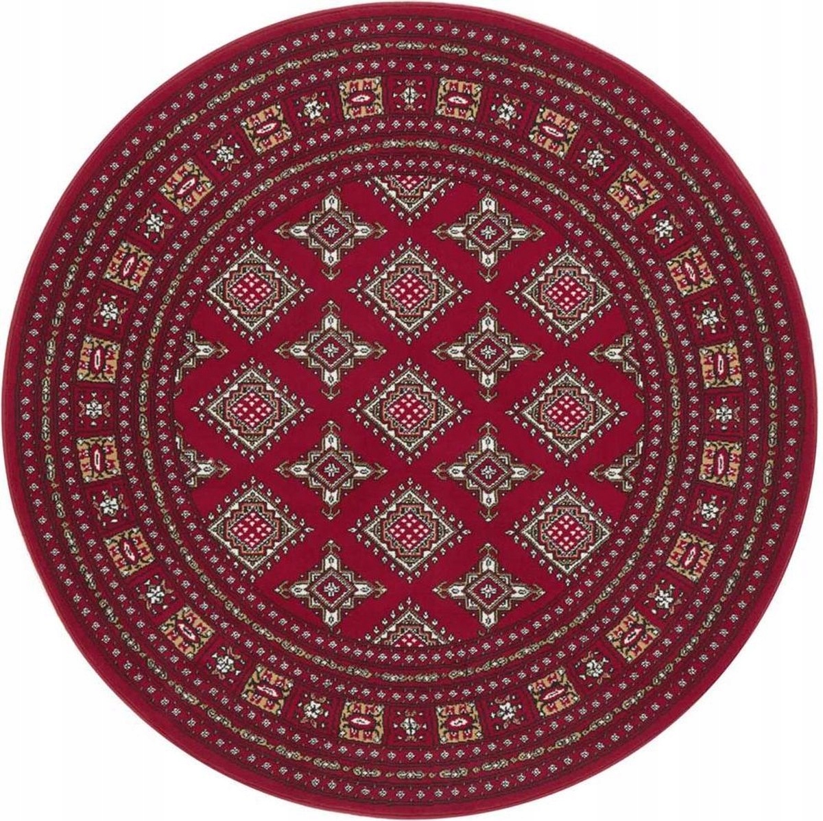 Koberec kulatý 160 cm, tradiční, klasický vzor do obývacího pokoje s měkkými štětinami