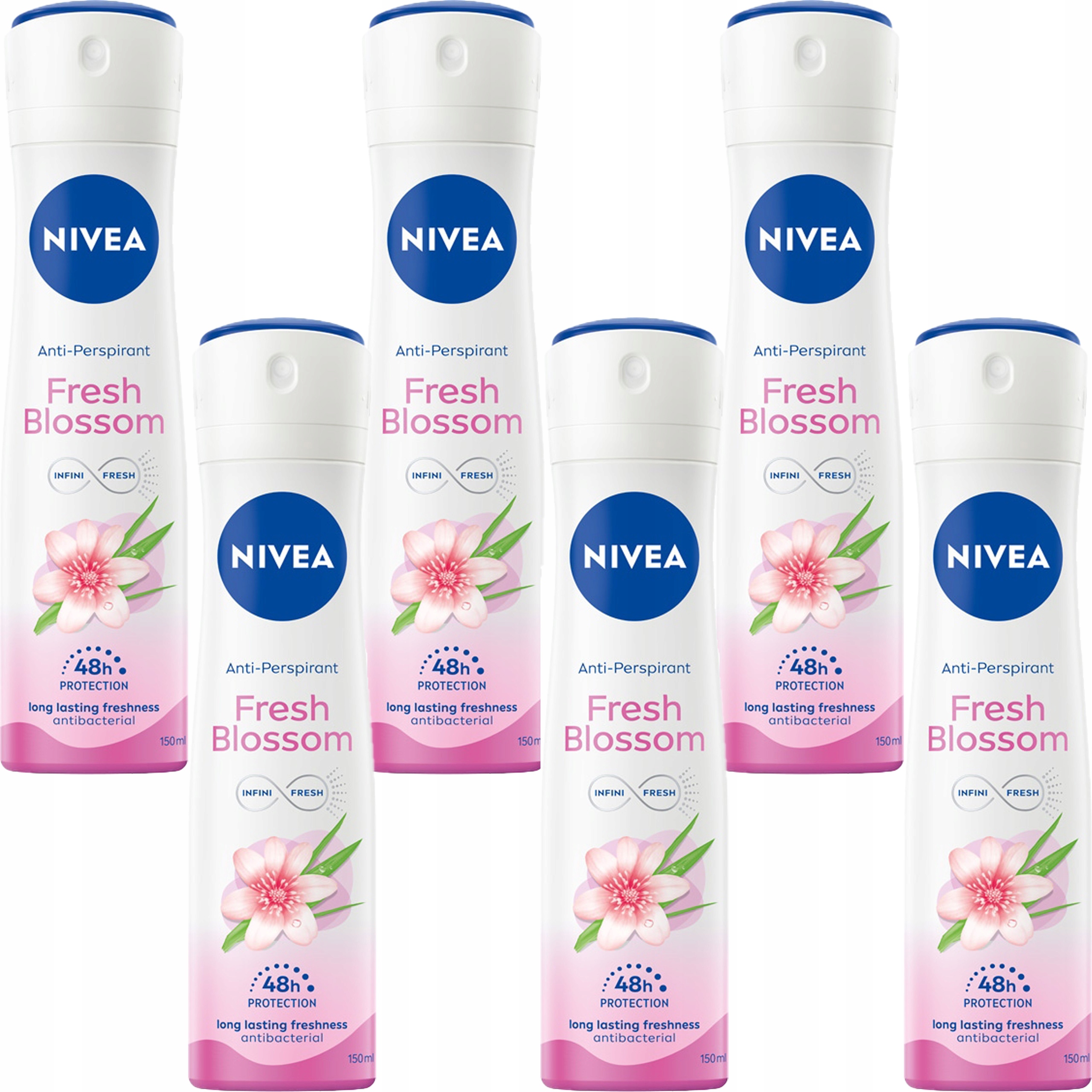 Nivea Antiperspirant Fresh Blossom 6 x 150 ml sprej
