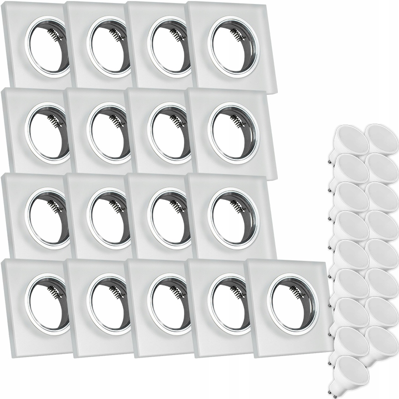 17X Skleněná Lampička Moderní Svítidlo Čtverec Silné Sklo Led Žárovka 1.5 W