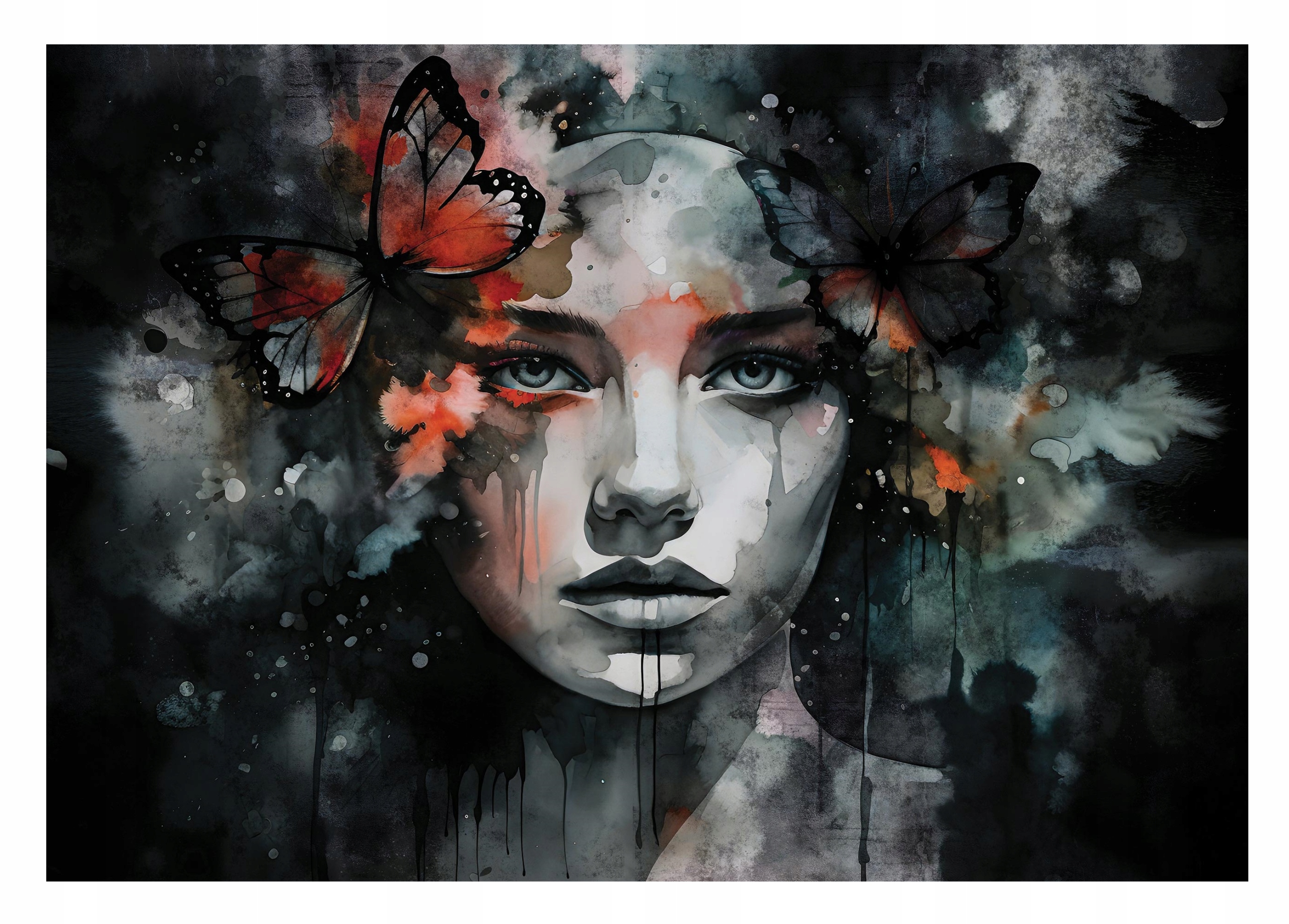 Fototapeta Motýli Tvář Ženská Imitace 416x254