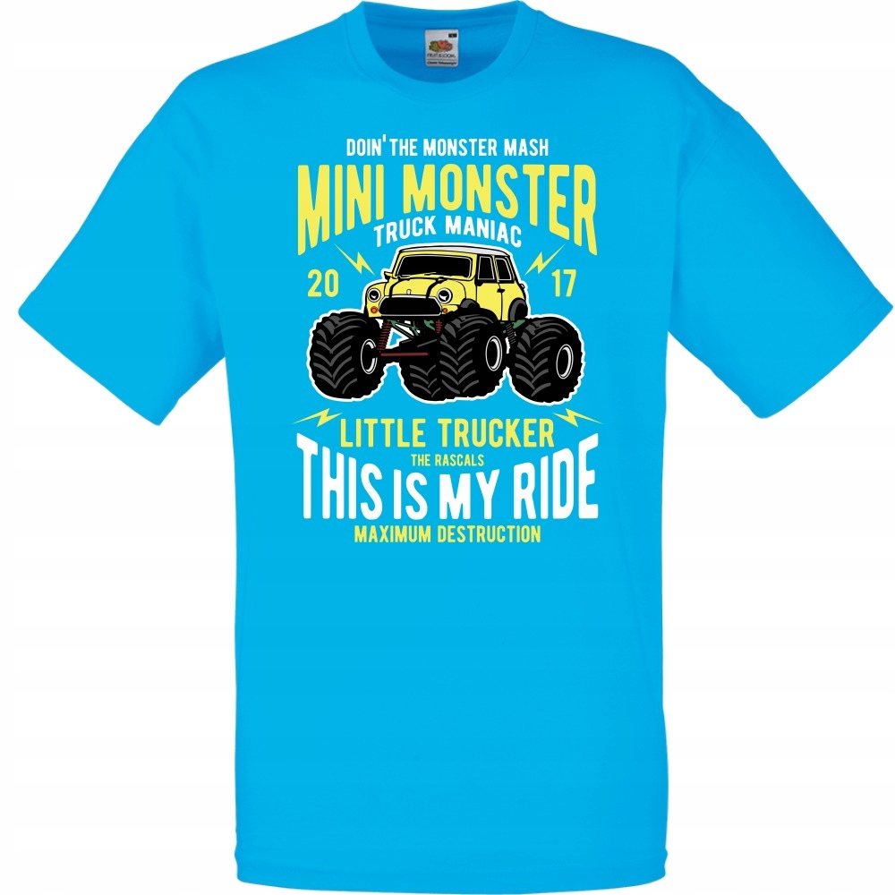 

Koszulka monster truck jeep samochód XL lazurowa