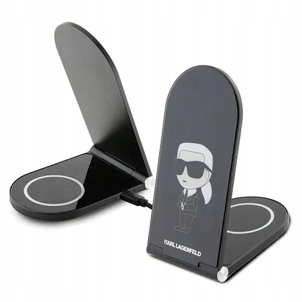Ładowarka Karl Lagerfeld Ikonik MagSafe indukcyjna 15W składana 2w1 Karl