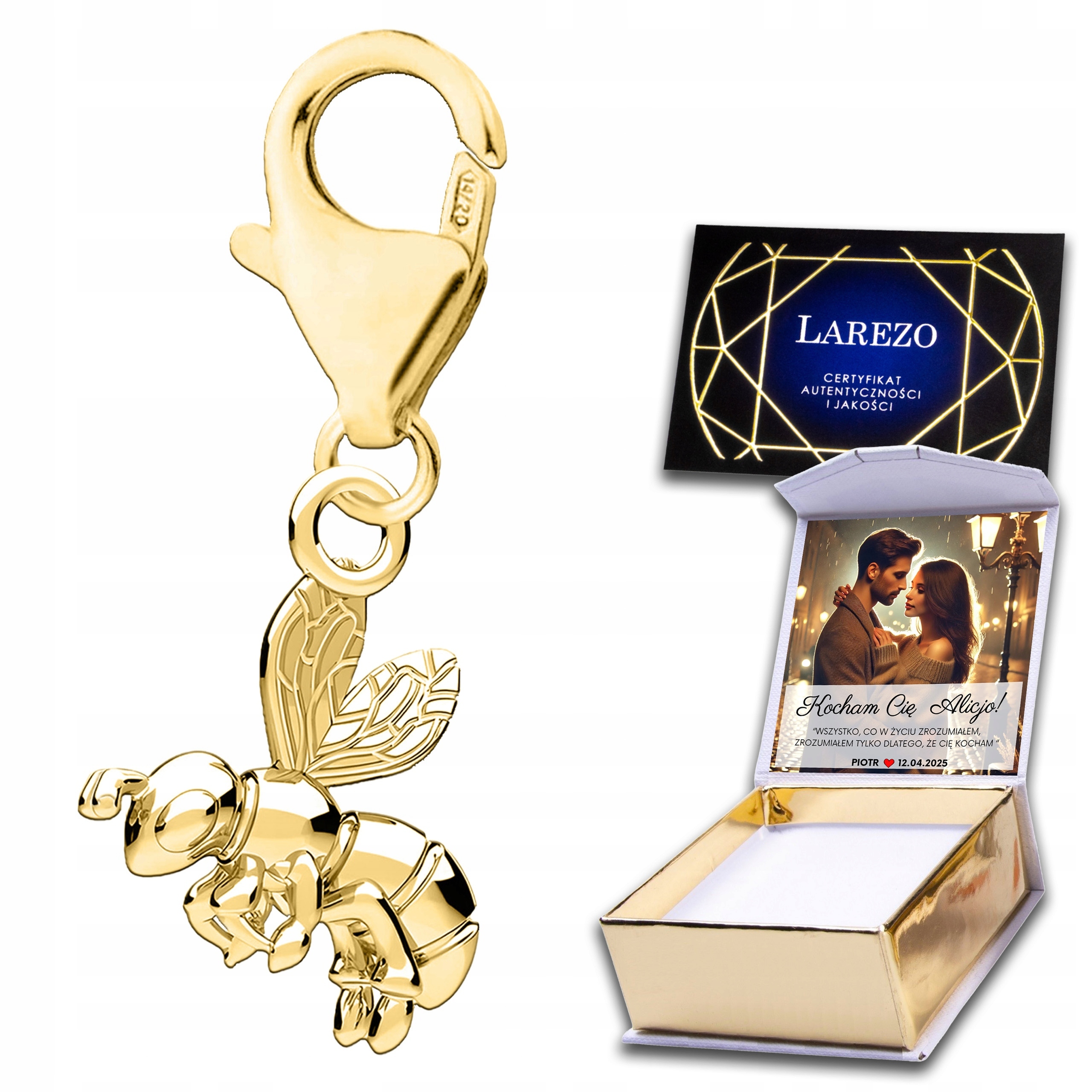 Přívěsek Pozlacená včelka Hmyz Příroda Křídla Příroda Vlastní Potisk