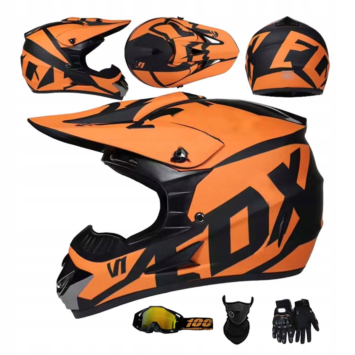 Motocyklová Přilba Lehká Enduro Quada Brýle Rukavice Maska S