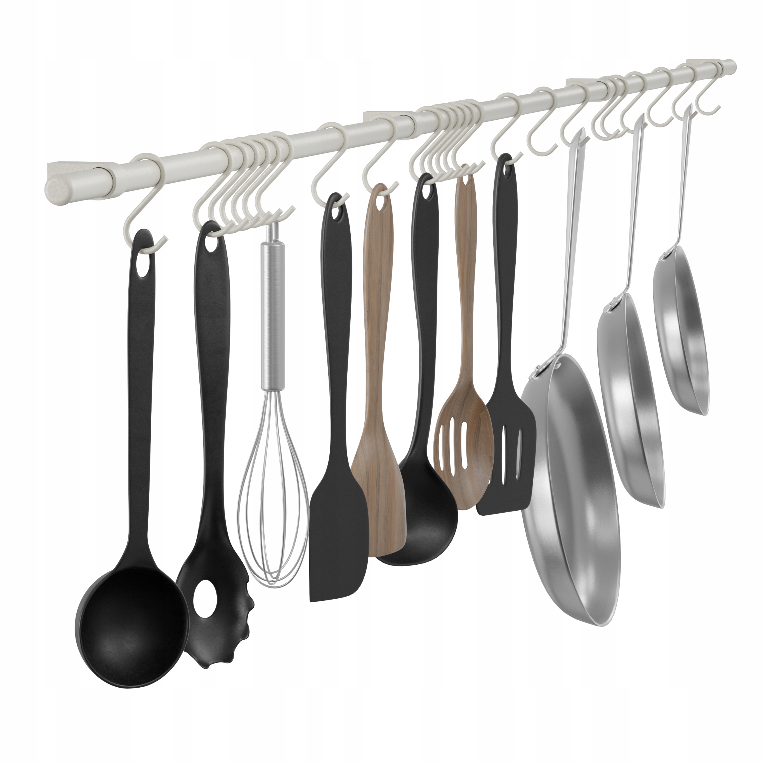 Kuchyňský Reling Věšák Na Stěnu S Háčky 200 cm Kašmír Twist