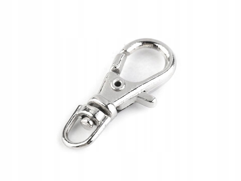 Karabińczyk metalowy obrotowy nikiel srebrny 4mm