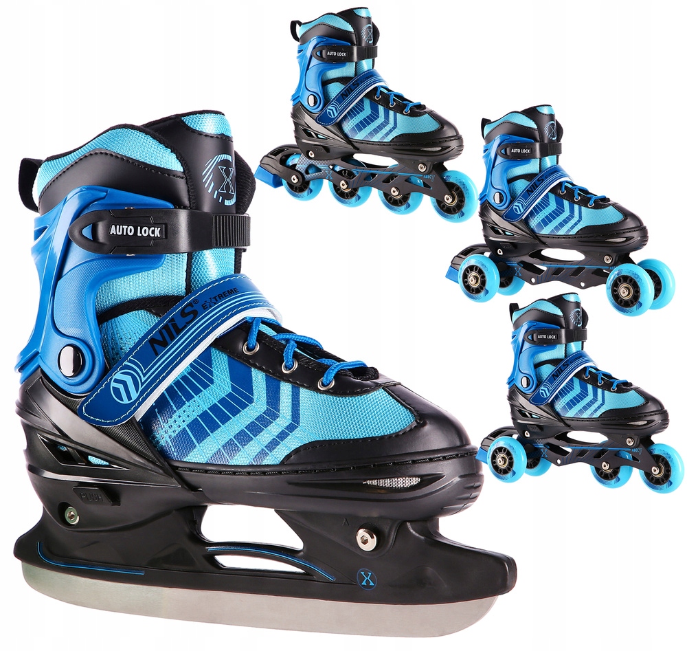 Łyżworolki 4w1 Łyżwy Hokejowe Z Regulacją Rolki Wrotki Dziecięce 39-43
