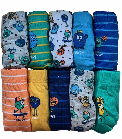 

Majtki slipki Monster Primark 4-5 lat 110 cm 10szt