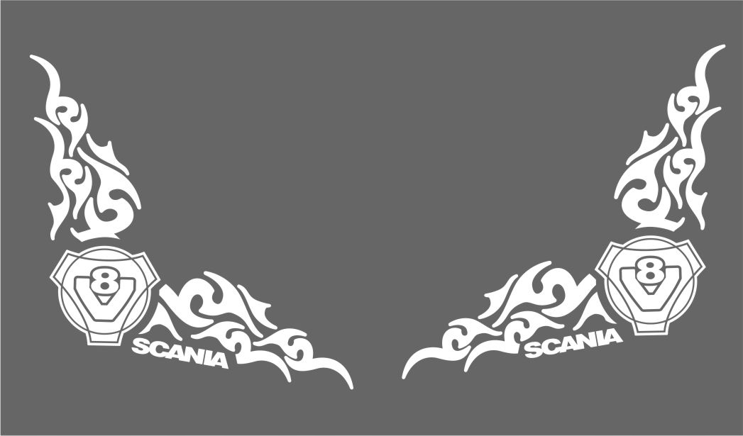 

Naklejki narożniki na boczne szyby Scania V8