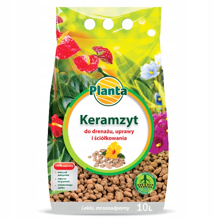 

Keramzyt Ogrodniczy 4-10mm Drobny Do Doniczek 10 L