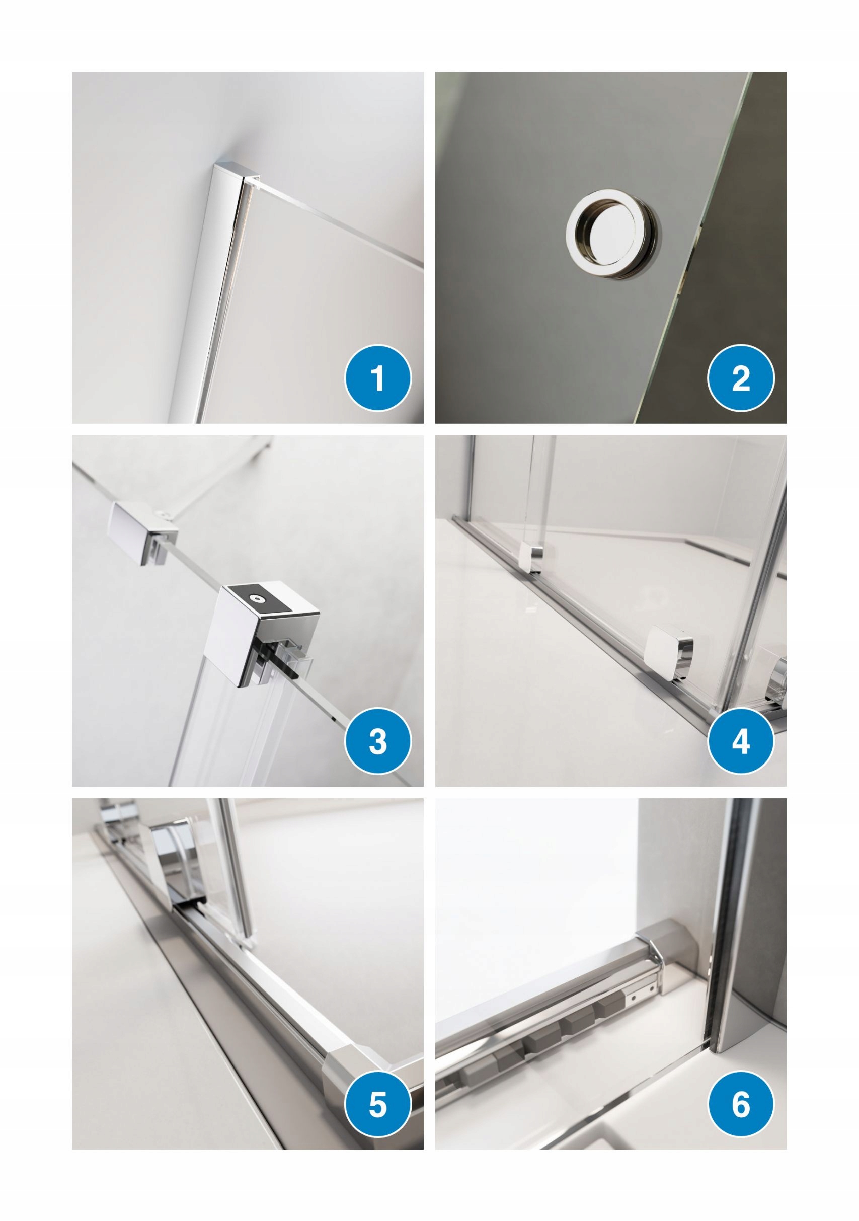 Drzwi prysznicowe wnękowe Furo DWJ RH 90 L czyste Szerokość produktu 90 cm