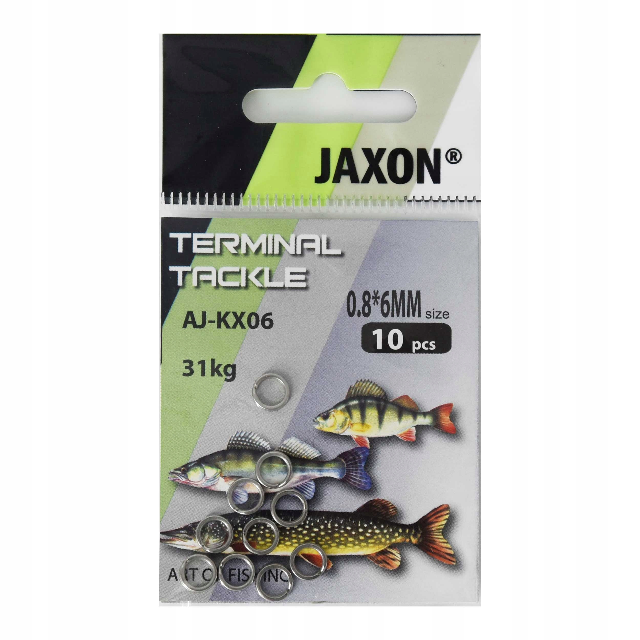 Kółka łącznikowe Jaxon Big Game 0.8x6mm 31kg srebrne 10szt.