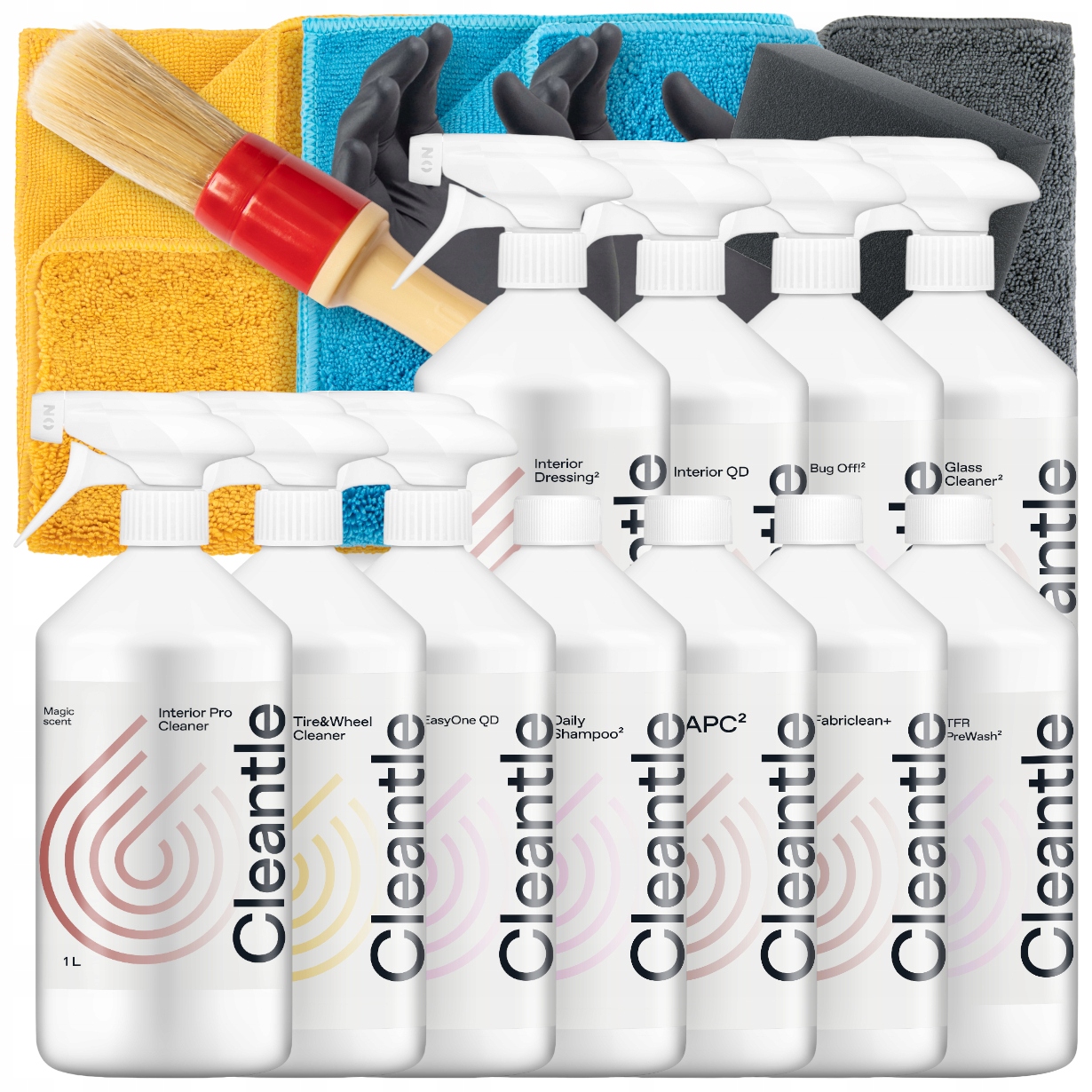 Cleantle Zestaw XXL Kosmetyków Samochodowych Do Mycia Auta Wnętrza 11x 1L